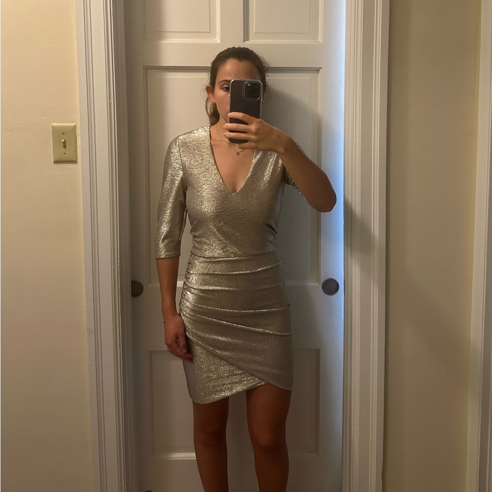 Alice + Olivia Silver Mini Dress
